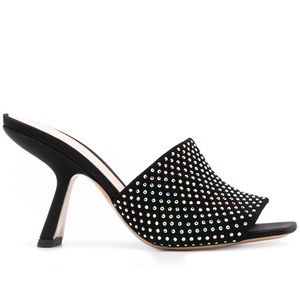 Nicholas Kirkwood Black Alba Crystal Mules
Only worn once! 

Retail $795